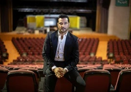 El actor granadino Antonio Velázquez, en la Sala García Lorca del Palacio de Congresos, donde se entregarán los Premios Goya.