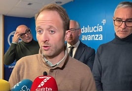 Erik Domínguez, en la reunión de ayer de la Comisión Permanente del PP provincial.