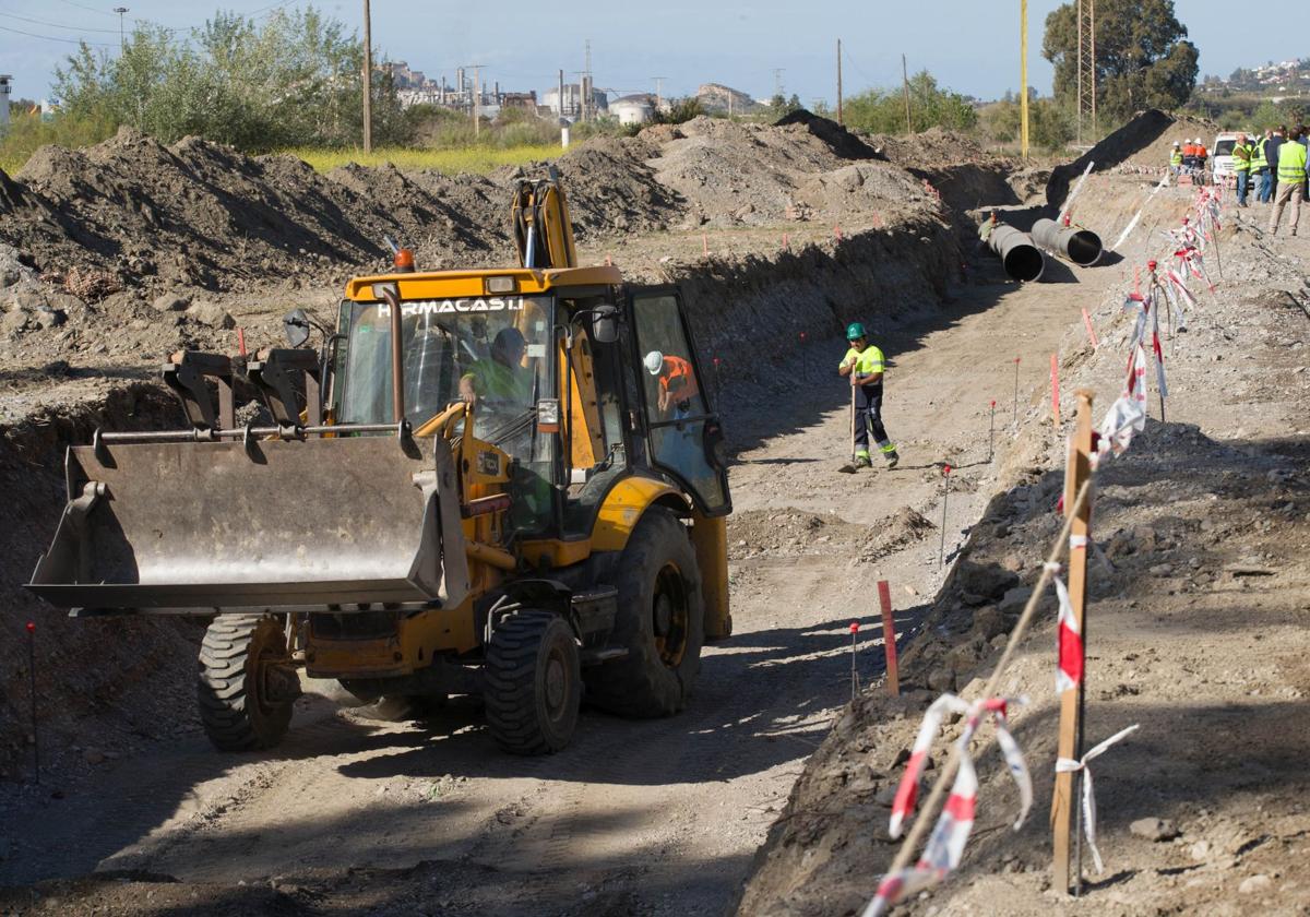 Obras del primer tramo cerca de Salobreña.