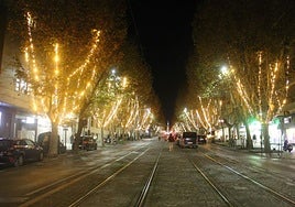 Iluminación navideña en Jaén.