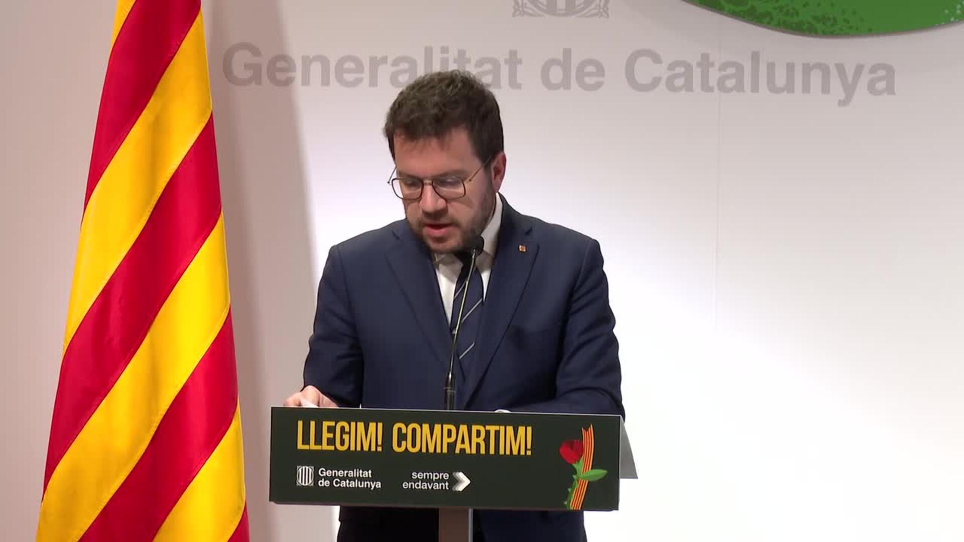 Aragonès reivindica el uso del catalán de cara a Sant Jordi y lamenta que se 'minimice'
