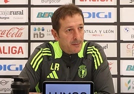 El entrenador del Burgos, Luis Miguel Ramis, en sala de prensa.