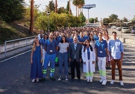 Parte de la plantilla de Lactalis Puleva en Granada.