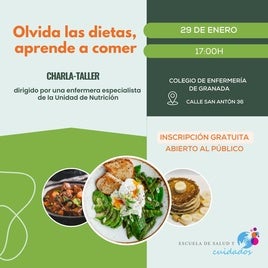 Cartel del primer encuentro en la Escuela de Salud y Cuidados.