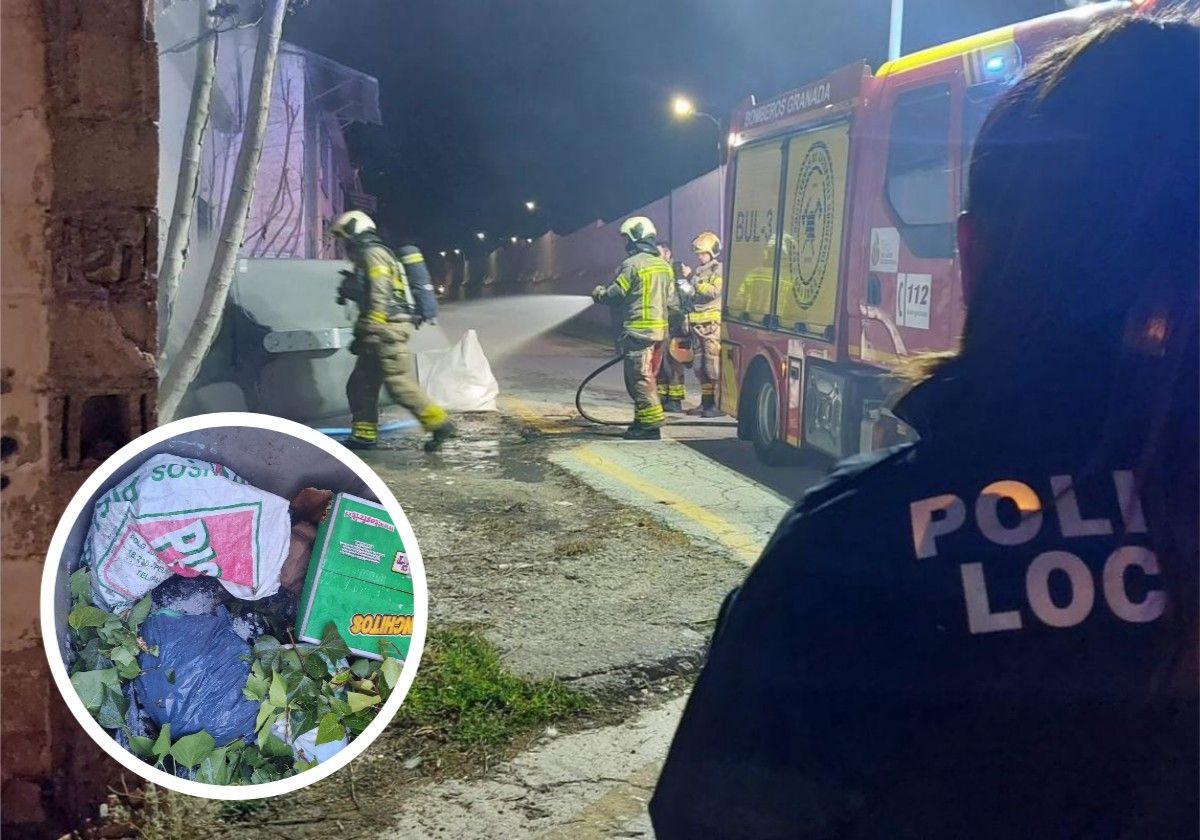 Más de quince fuegos en contenedores de Granada en lo que va de enero por brasas y vandalismo