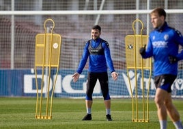 Arnaiz, en un entrenamiento con Osasuna.