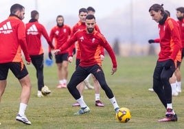 Abde Rebbach, durante el entrenamiento.