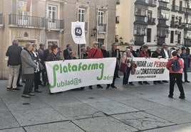 Imagen de archivo de una protesta por las pensiones en Jaén.