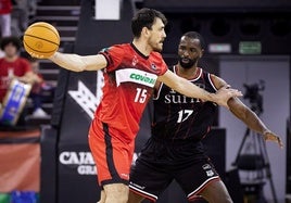 Iván Aurrecoechea, en el partido contra el Surne Bilbao.