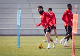 Pablo Insua, en la sesión de entrenamiento.