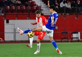 Pozo, durante el artido contra el Oviedo