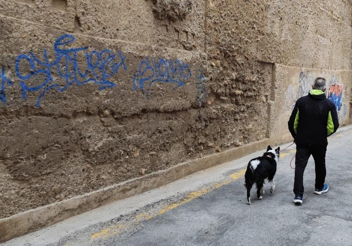 Pintadas sobre el muero de la Alcazaba de Guadix