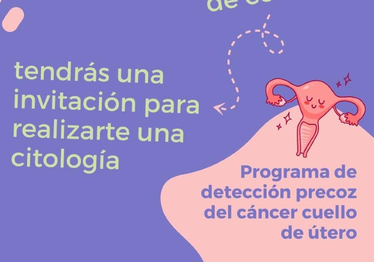 Cartel del programa de detección precoz del cáncer de cuello de útero del SAS.