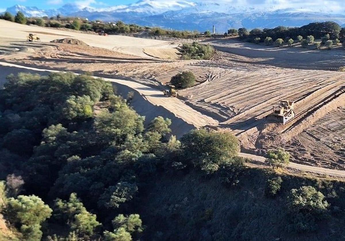 Imagen de archivo de las obras de la planta fotovoltaica de Víznar.