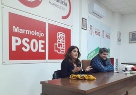 Ángeles Férriz y Manuel Lozano en una imagen de archivo de un encuentro en la agrupación socialista de Marmolejo
