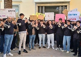 Una protesta anterior de alumnos del Conservatorio Superior de Música de Jaén.