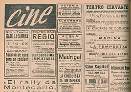 Anuncio de los cines de Granada de 1965.