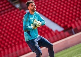 Maximiano concentrado durante un entrenamiento
