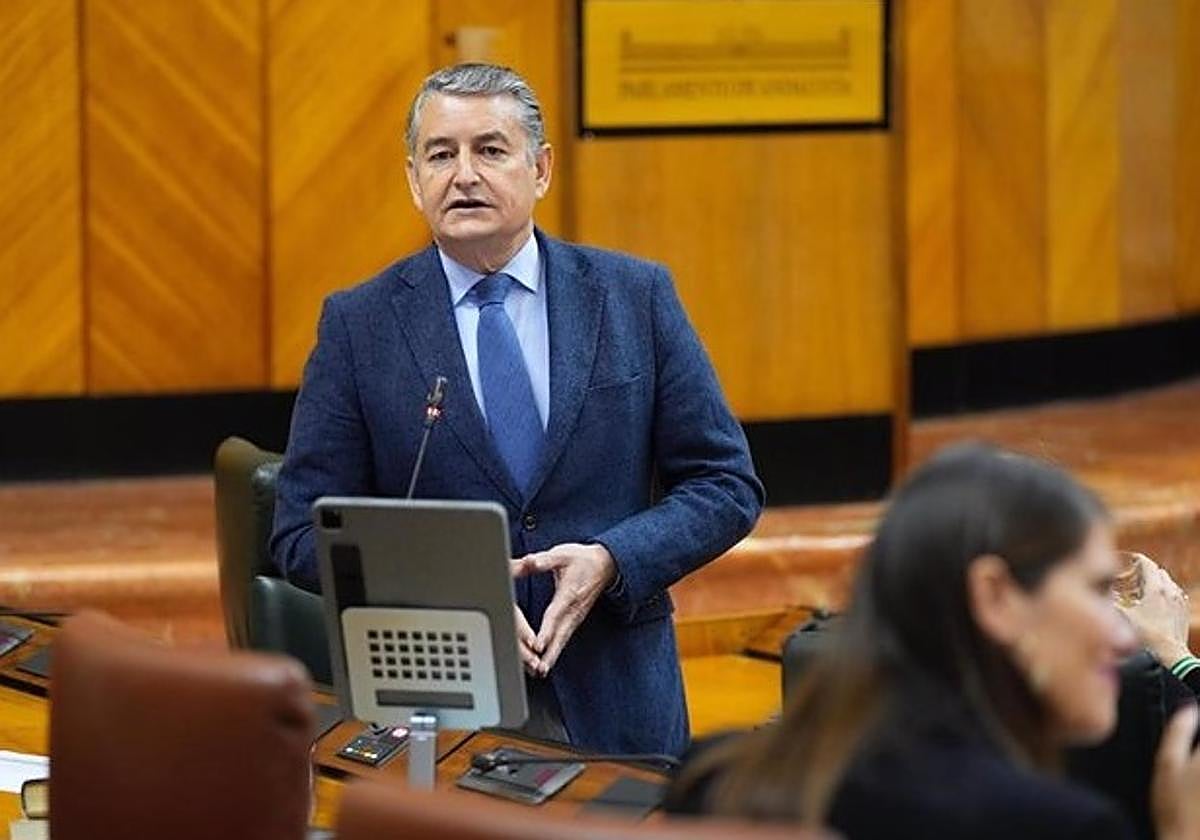 El consejero de la Presidencia en respuesta a una pregunta del diputado del PP-A Pablo García Pérez en la sesión de control al Gobierno andaluz en el Pleno del Parlamento.