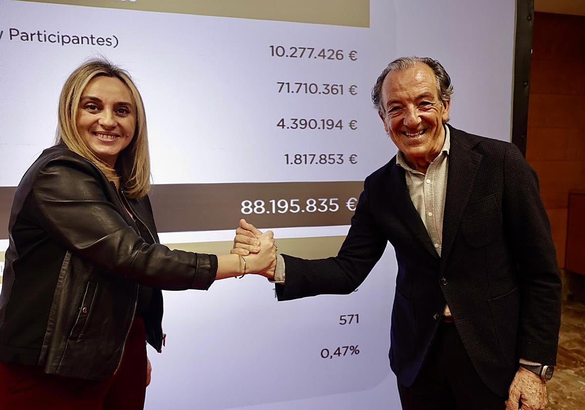 Marifrán Carazo, alcaldesa de Granada, junto a Francisco Barranco, director del Palacio de Congresos.