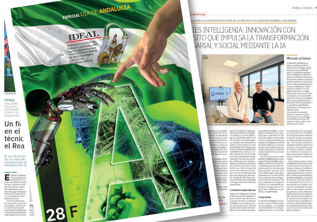 Detalle de las portada del Especial Día de Andalucía 2025, sobre dos páginas interiores.