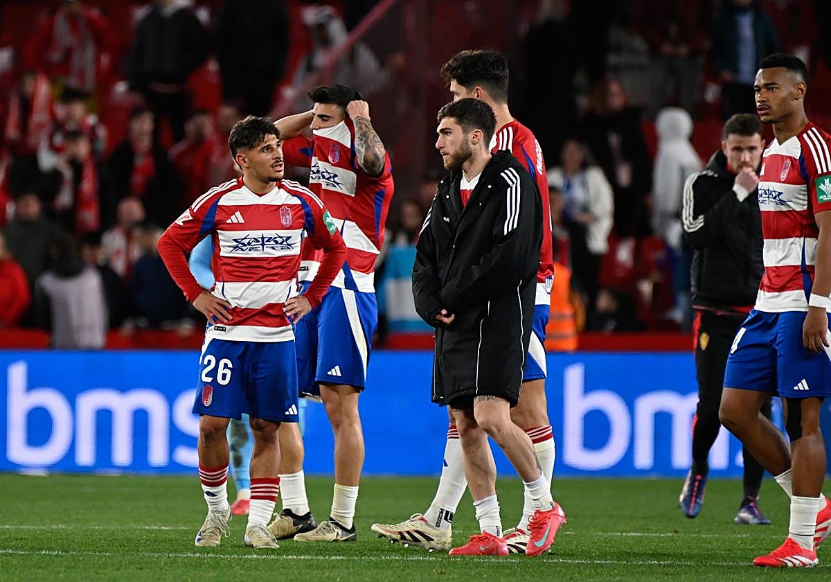 Imagen del final del partido ante el Zaragoza.