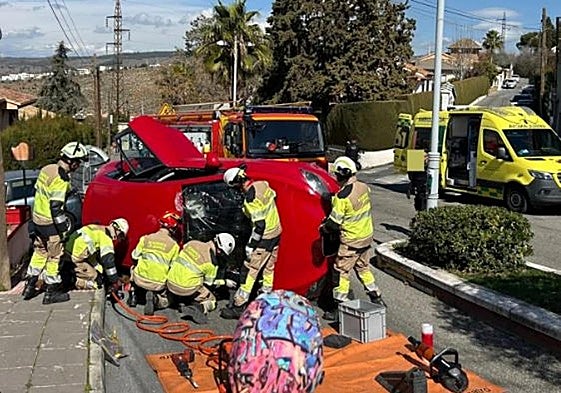 Uno de los vehículos implicados en el accidente.