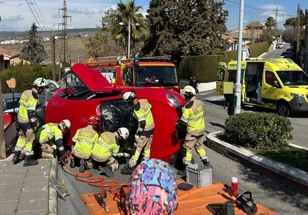 Uno de los vehículos implicados en el accidente.
