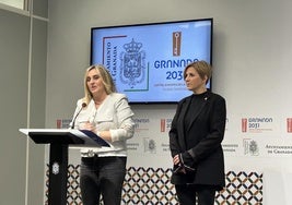 La alcaldesa de Granada Marifrán Carazo en la rueda de prensa de este miércoles.