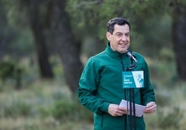 uanma Moreno, este viernes en Iznalloz (Granada).
