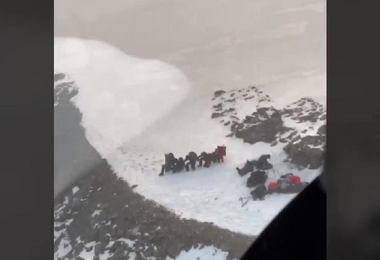 Complicado rescate en medio del temporal de 17 montañeros por la cara sur del Cerro de los Machos.