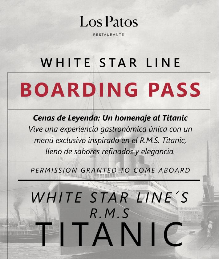 Imagen secundaria 2 - Las Cenas de Leyenda llegan a Hospes Palacio de los Patos, la primera rinde homenaje al Titanic
