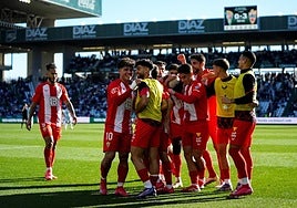 Los jugadores del UD Almería, en una imagen de archivo.