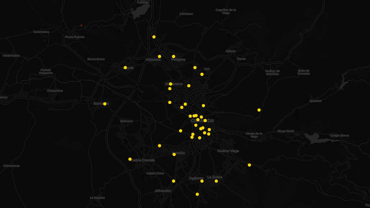 Así volvió la luz a Granada y su Área Metropolitana durante la noche