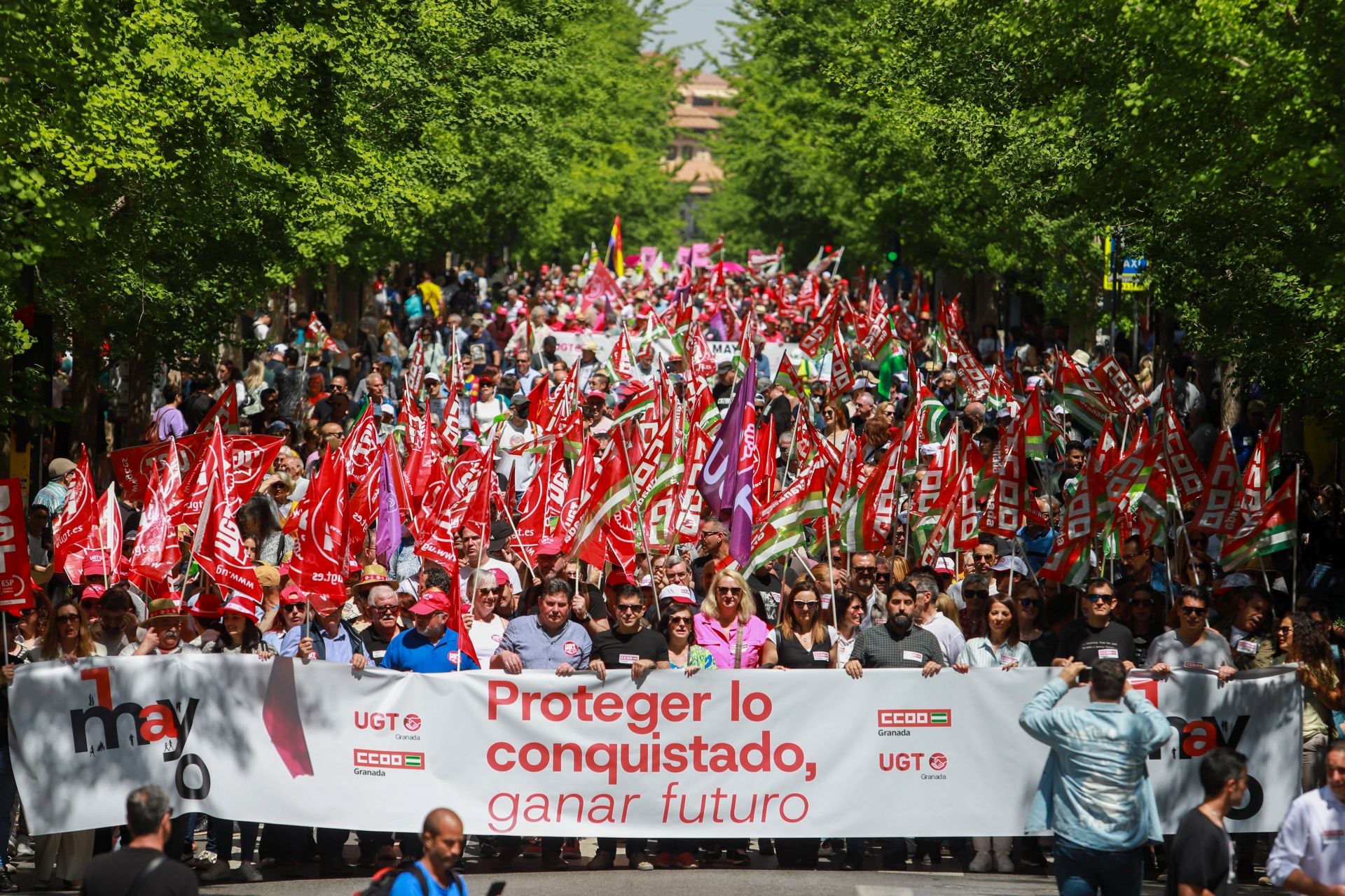 La imágenes de la marcha en Granada por la reducción de la jornada laboral