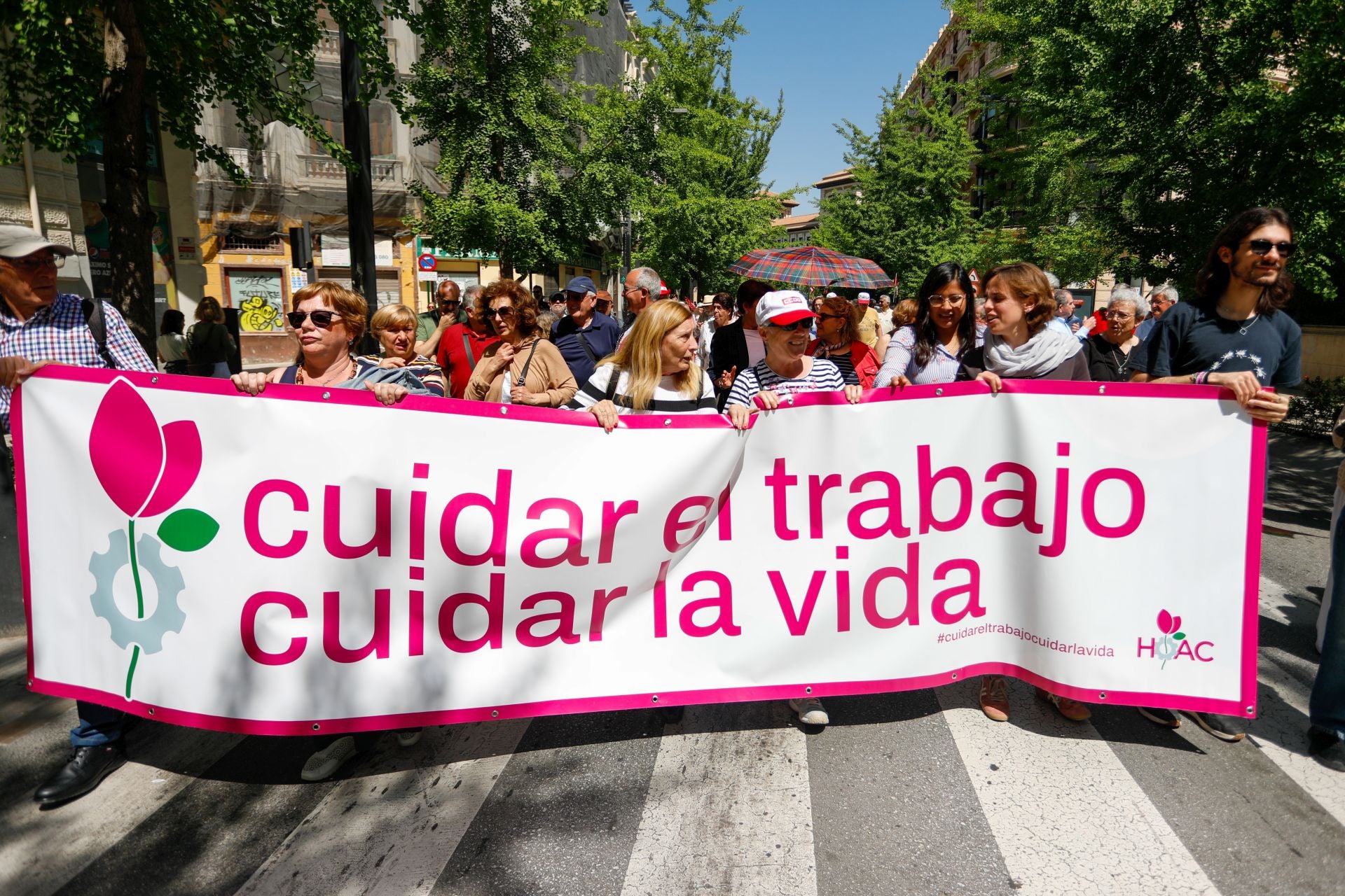La imágenes de la marcha en Granada por la reducción de la jornada laboral