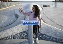 Patricia Ramírez, en una imagen de archivo durante una acto en el monumento que recuerda a su hijo en la capital almeriense.