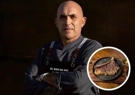 Cocinero de El bar de ASC con uno de los platos.