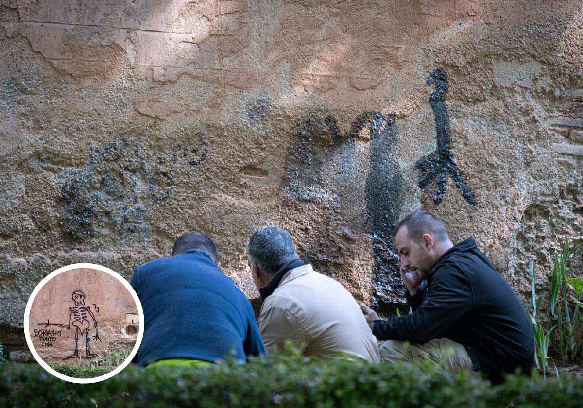 La Alhambra sufre en una noche un ataque contra su patrimonio que se salda con veinte pintadas y grafitis
