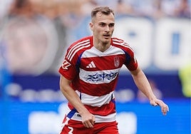 Miguel Ángel Brau, durante el partido en Málaga.
