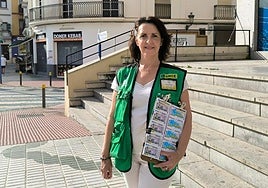 La vendedora Patricia Rodríguez en Almuñécar.