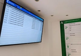 Juicios previstos para celebrarse, en una pantalla.