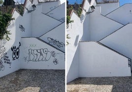 Pintadas borradas en el Albaicín.