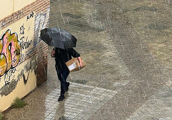 Granizada caída este miércoles en Granada capital.