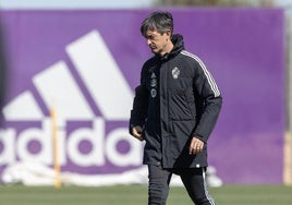 Pacheta, durante un entrenamiento con el Real Valladolid.