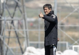 Pacheta, durante un entrenamiento con el Real Valladolid.