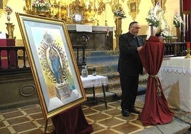 José Gabriel Martín, durante su pregón en la iglesia de Santiago. G.