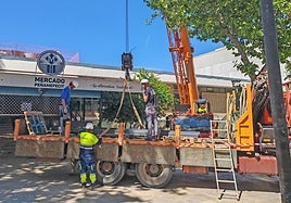 Obras en el mercado de Peñamefécit.