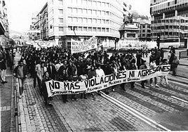 Imagen de archivo de una de las protestas ciudadanas de 1987 en rechazo a los crímenes.