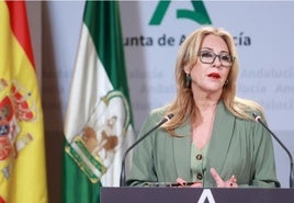 Carolina España, en su comparecencia tras el Consejo de Gobierno.